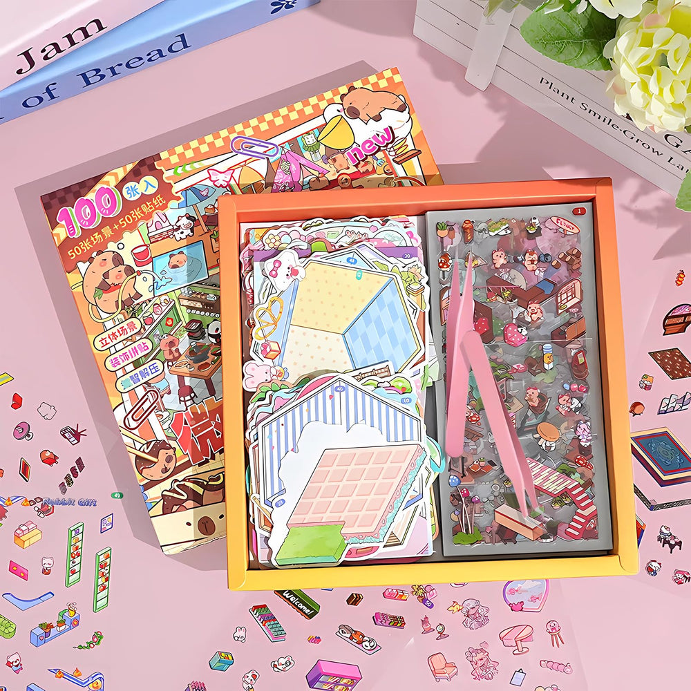 Nerscina DIY 3D sticker scene reusable stickers support multiple designs