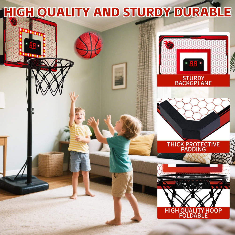 NESAPTO includes three basketballs for extended play right out of the box.