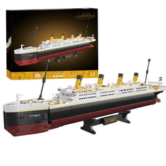 NETEHU Titanic boat model, 1465 pieces, detailed hull for display.