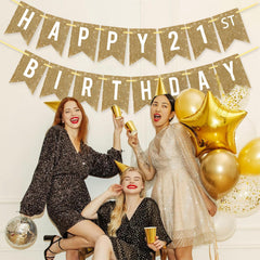 Netnology birthday banner wall or ceiling display enhances venue ambiance.