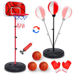NEUBSAW 2-in-1 basketball hoop ready for indoor or outdoor play to boost coordination.