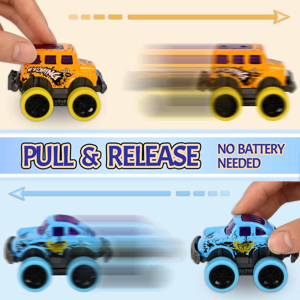 Neureyte die-cast alloy mini trucks with unique designs spark imaginative play.