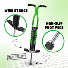 New Bounce Pogo Stick easy grip foam handles closeup improves comfort during play.