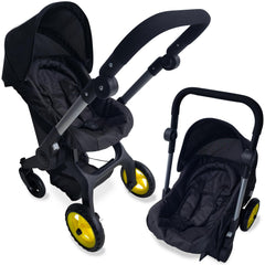 The New York Doll Collection baby doll stroller 2in1 for smooth indoor and outdoor play