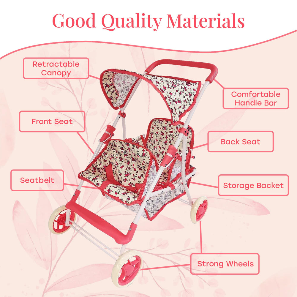 The New York Doll Collection safety harness and buckles keep dolls securely in place.