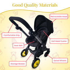 Soft seat with harness and realistic detailing for safe play