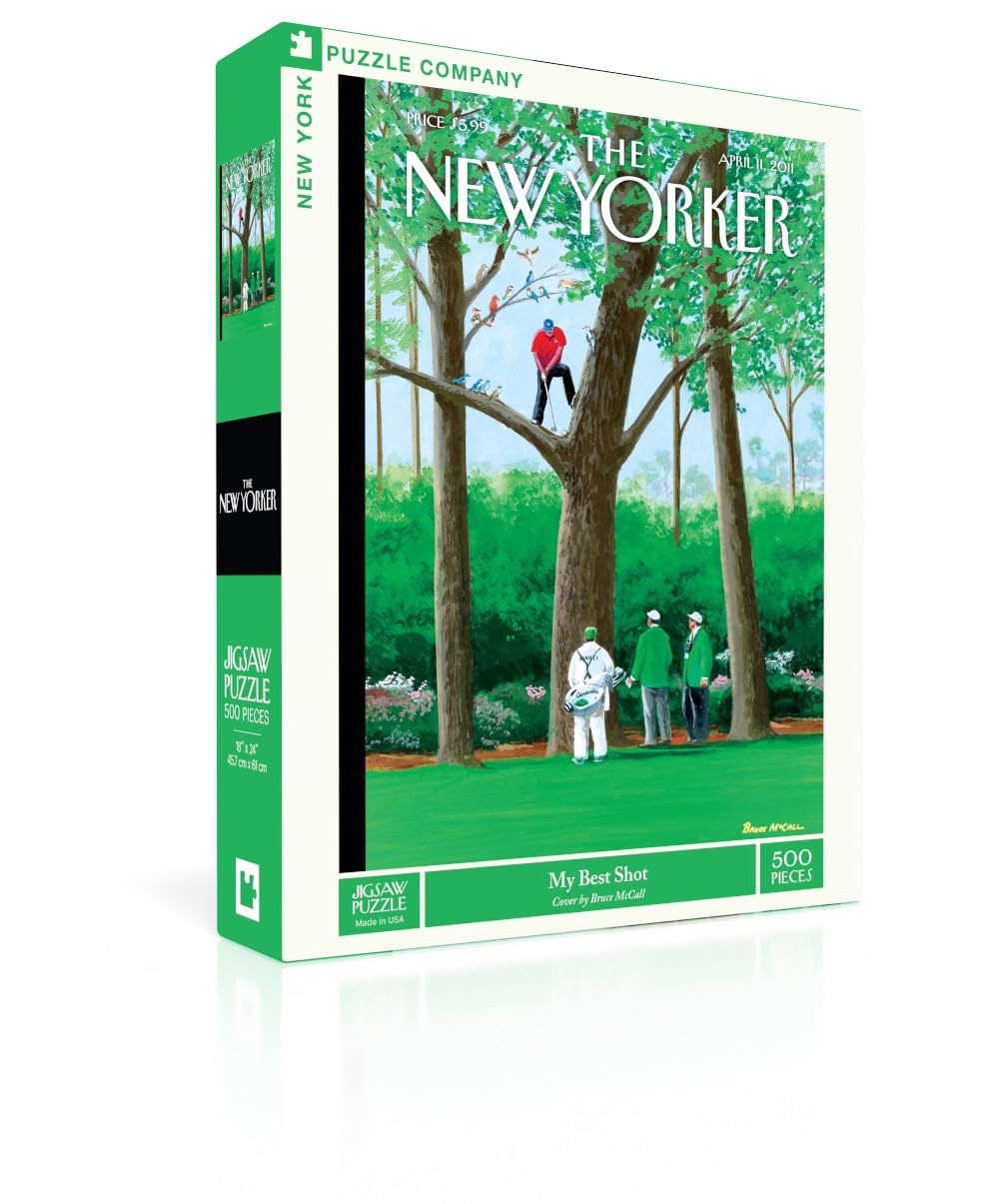 New York Puzzle Company 500-piece New Yorker cover puzzle, ideal for family evenings.