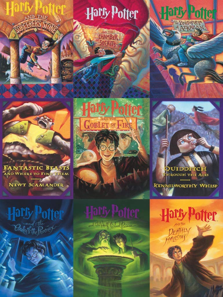 New York Puzzle Company Harry Potter art closeup Mary GrandPré for collectors.