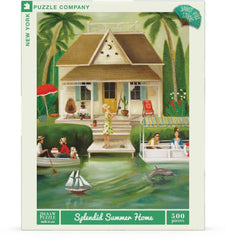 New York Puzzle Company Janet Hill Splendid Summer Home cozy desk puzzle setup