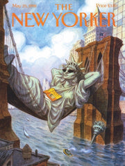 New York Puzzle Company New Yorker Liberty puzzle on table encourages collaborative solving.