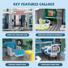 NEWABWN City Hospital accessories include wheelchair and stretcher for realistic scenes