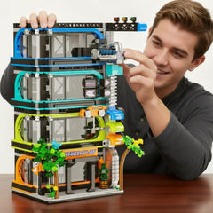 NEWABWN City Parking Tower assembly shot highlights a premium collector display