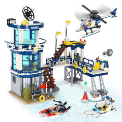 NEWABWN city police station STEM set with 565 pieces for imaginative play and learning