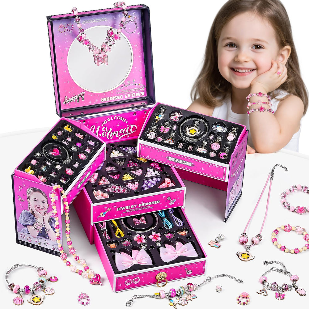 NewBandMo jewelry kit pink gift box invites creative play and easy gifting.