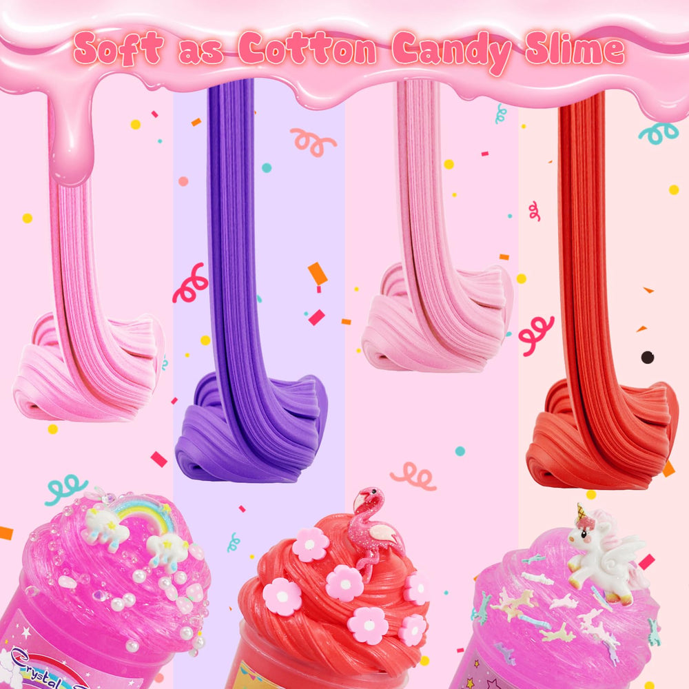 NEWCHEN unicorn slime kit pink butter slime: fluffy and pliable for crafts