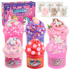 NEWCHEN unicorn slime kit pink crystal slime: soft texture for joyful play