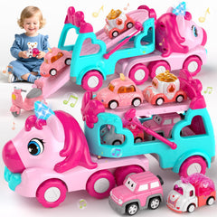 Newcrave 7in1 carrier truck with six mini cars for imaginative play and motor skills