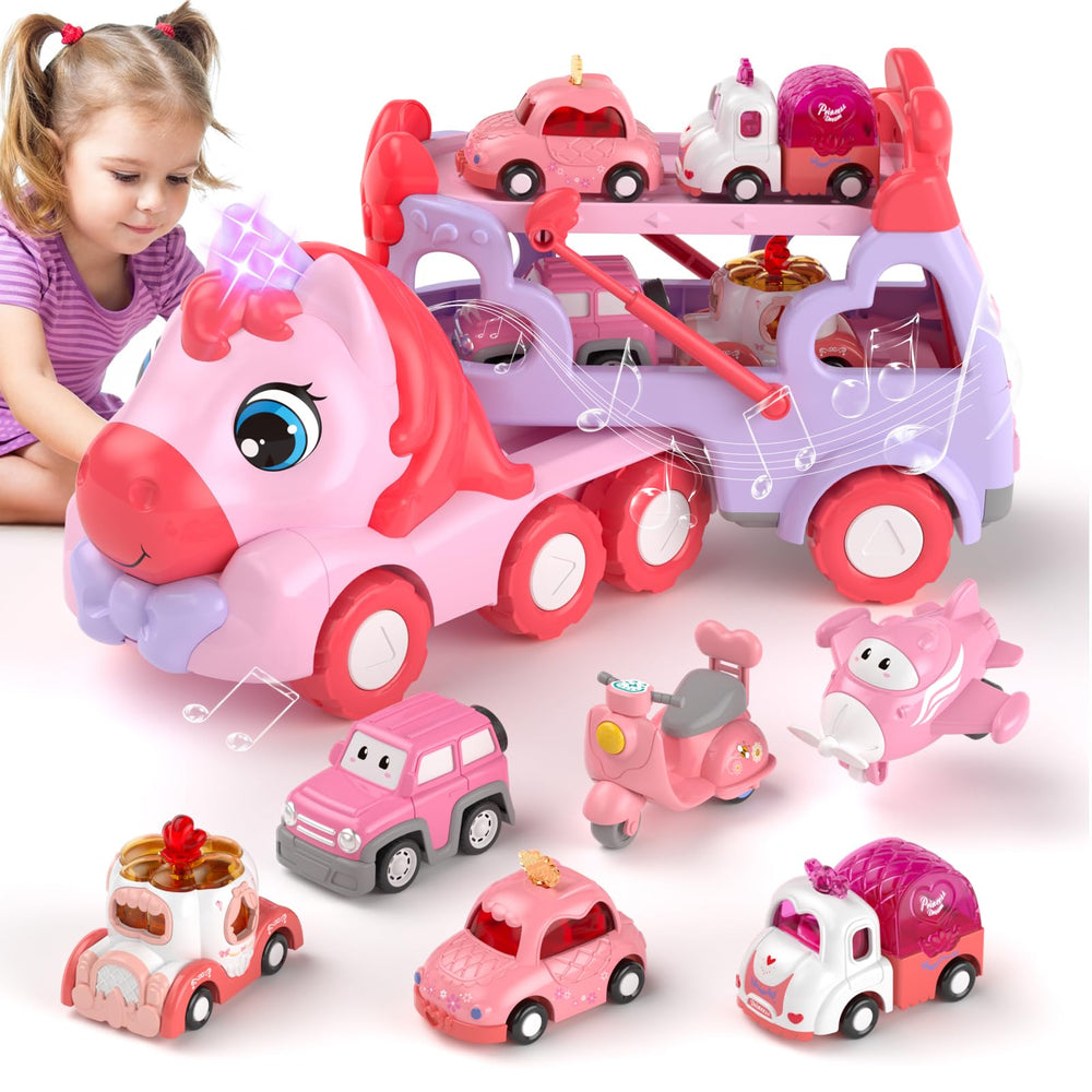 Newcrave princess transport truck with unicorn boosts imaginative play for toddlers