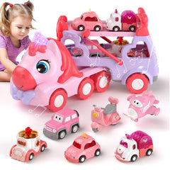 Newcrave princess transport truck with unicorn boosts imaginative play for toddlers
