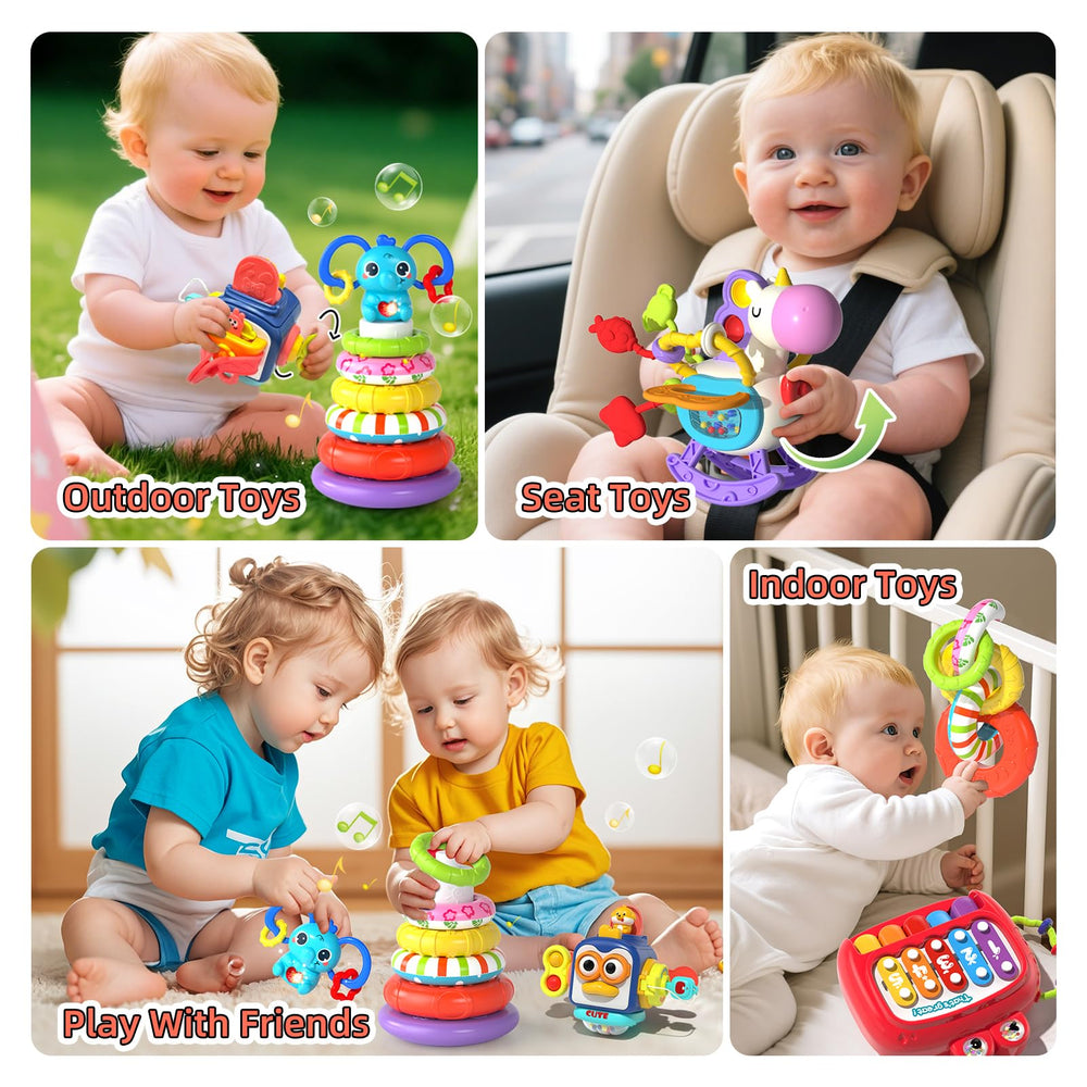 Newcrave pull-string infant toy promotes grasping and coordination.
