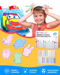 NewFamily magnetic drawing board with cute animal magnets for storytelling and doodling.