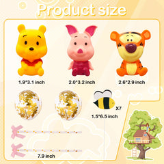 Newmemo Winnie Piglet-topper brightens cupcakes with playful character flair.