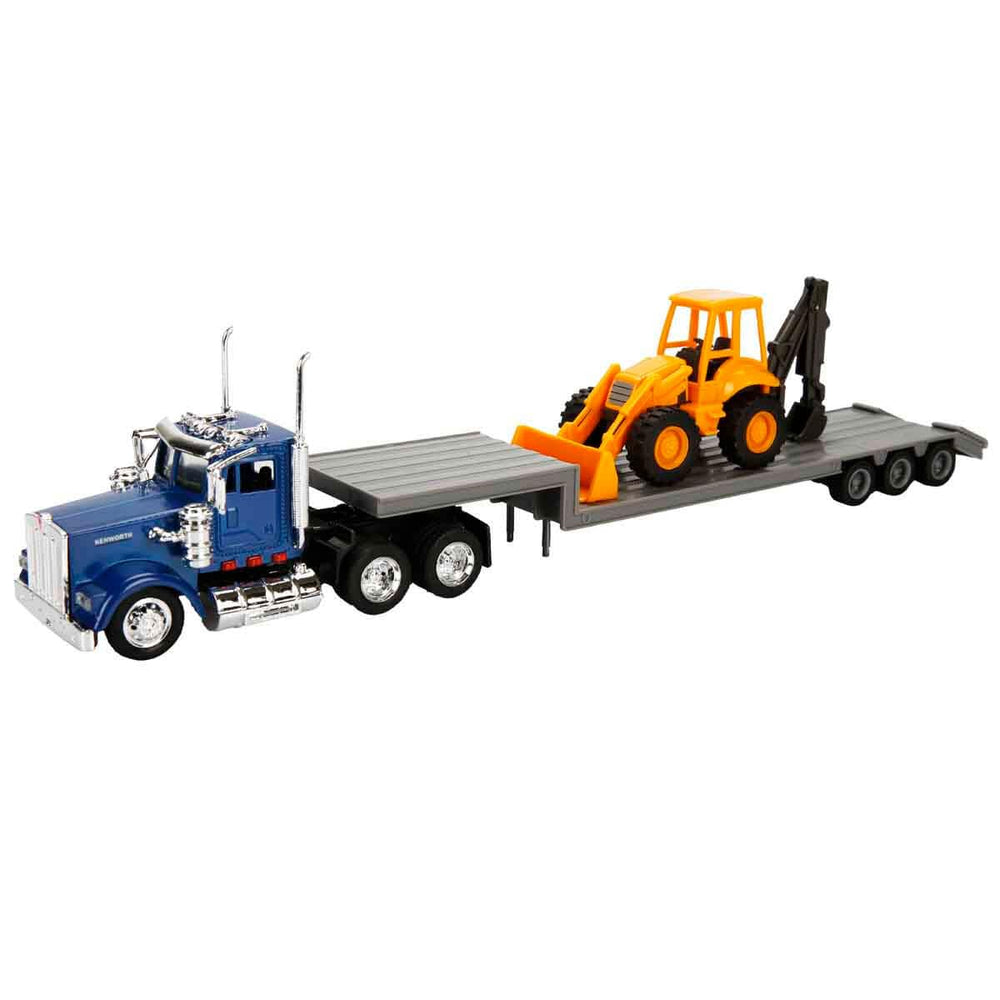 NewRay 1:43 Kenworth W900 trailer blue, ideal for display and collection.