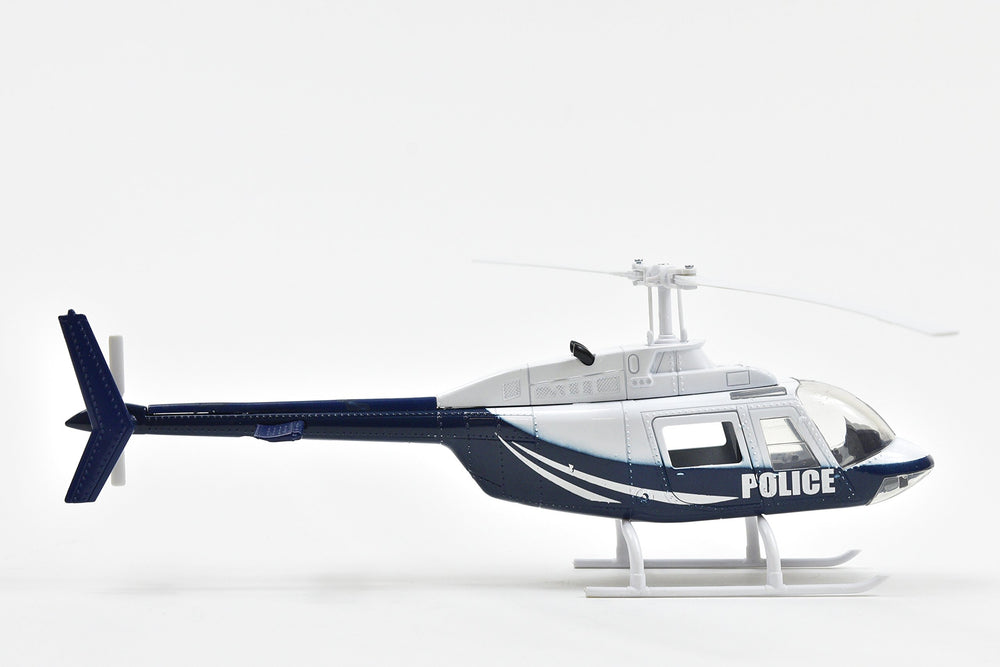 NewRay Bell 206 side view shows authentic police livery and styling.
