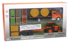 NewRay Kubota farm playset truck and trailer with movable parts for dynamic farm scenes