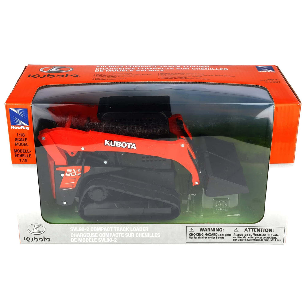 NewRay Kubota SVL90 mini-loader colourful detailing enhances shelf-worthy display.