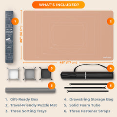 Newverest rose-gold puzzle mat bundles neatly for travel and quick cleanup.