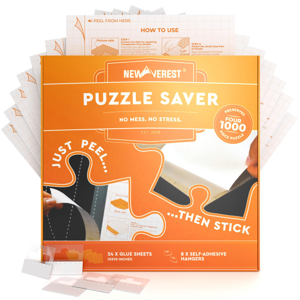 Newverest puzzle saver sheets, 10x10-inch, ready to preserve a 1000-piece puzzle.