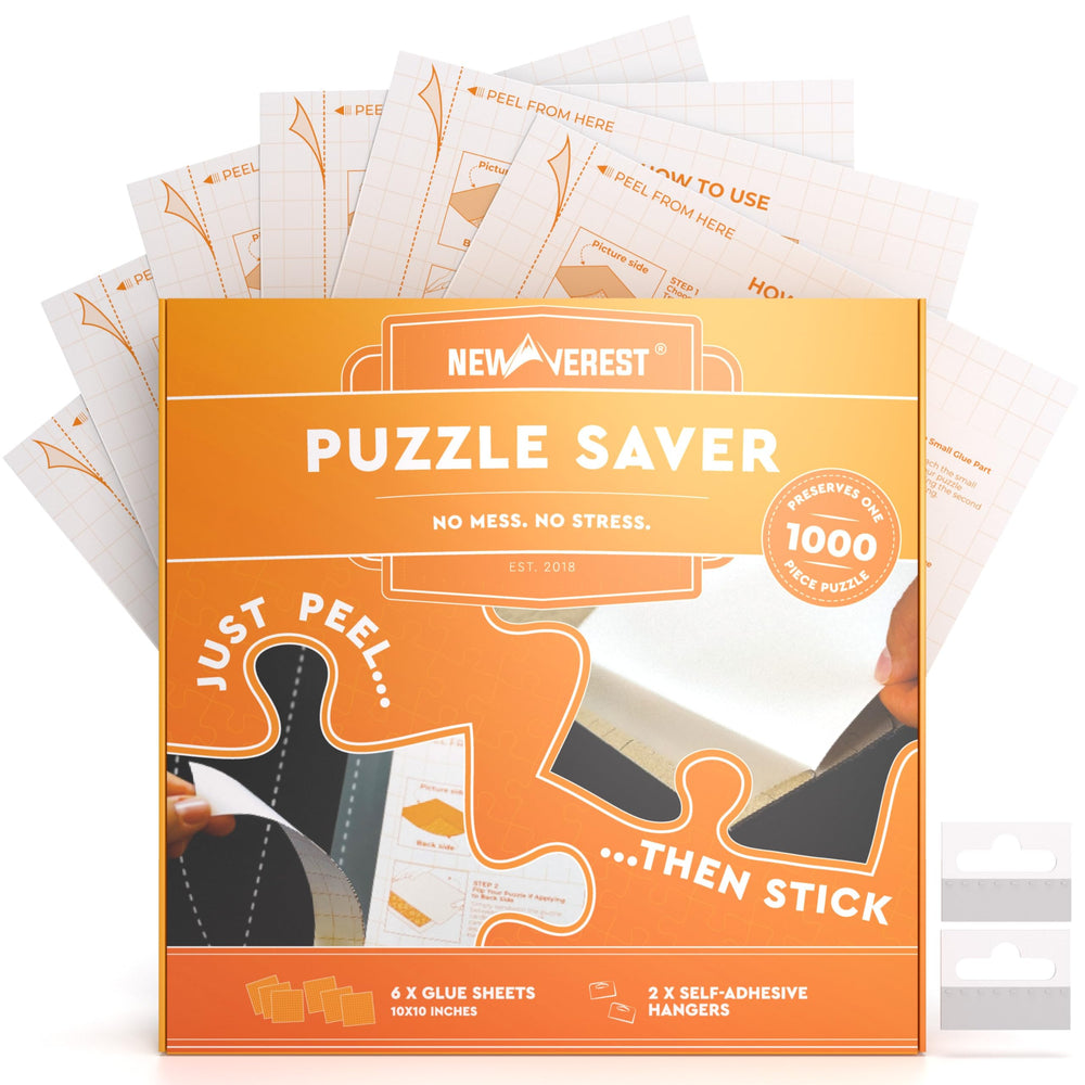 Newverest puzzle saver sheets 10x10 inches preserve large 1000-piece puzzles with clean, even adhesion.
