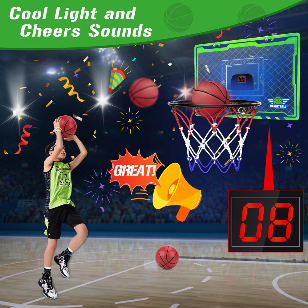 NEXBOX mini over-the-door hoop automatic scoreboard in action