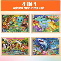 Nexority wooden puzzles with thick pieces fit small hands safely