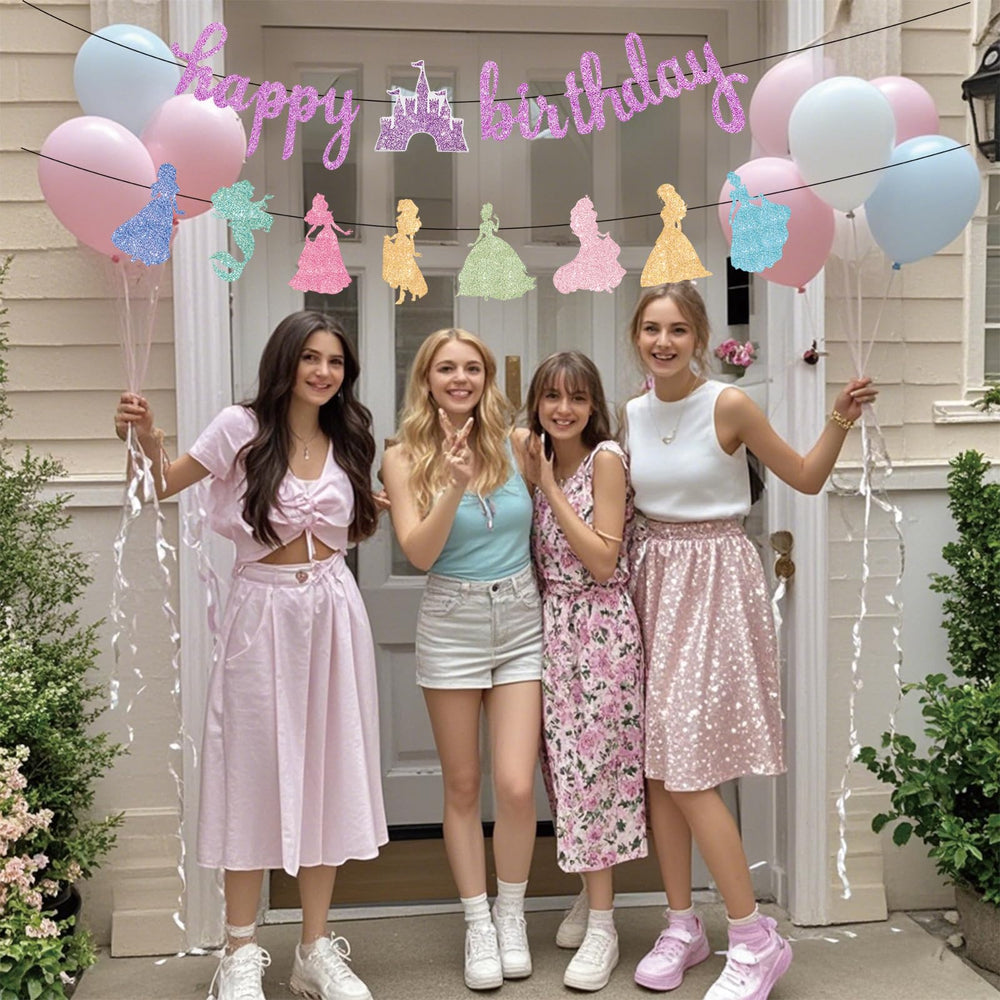 Neyeidru birthday party decor for princess themes and photos.