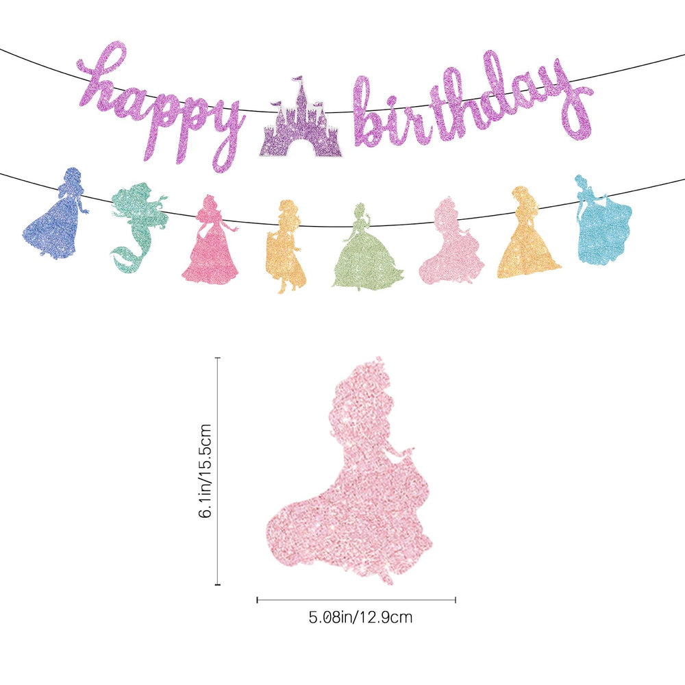 Neyeidru princess banner wall backdrop perfect for girl birthdays.