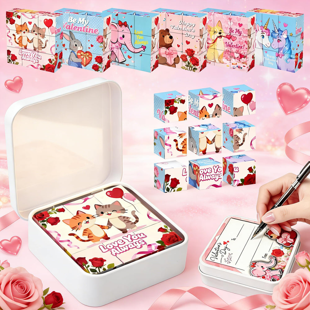 Niaosiben Valentines Magnatiles elephant heart design for playful bonding