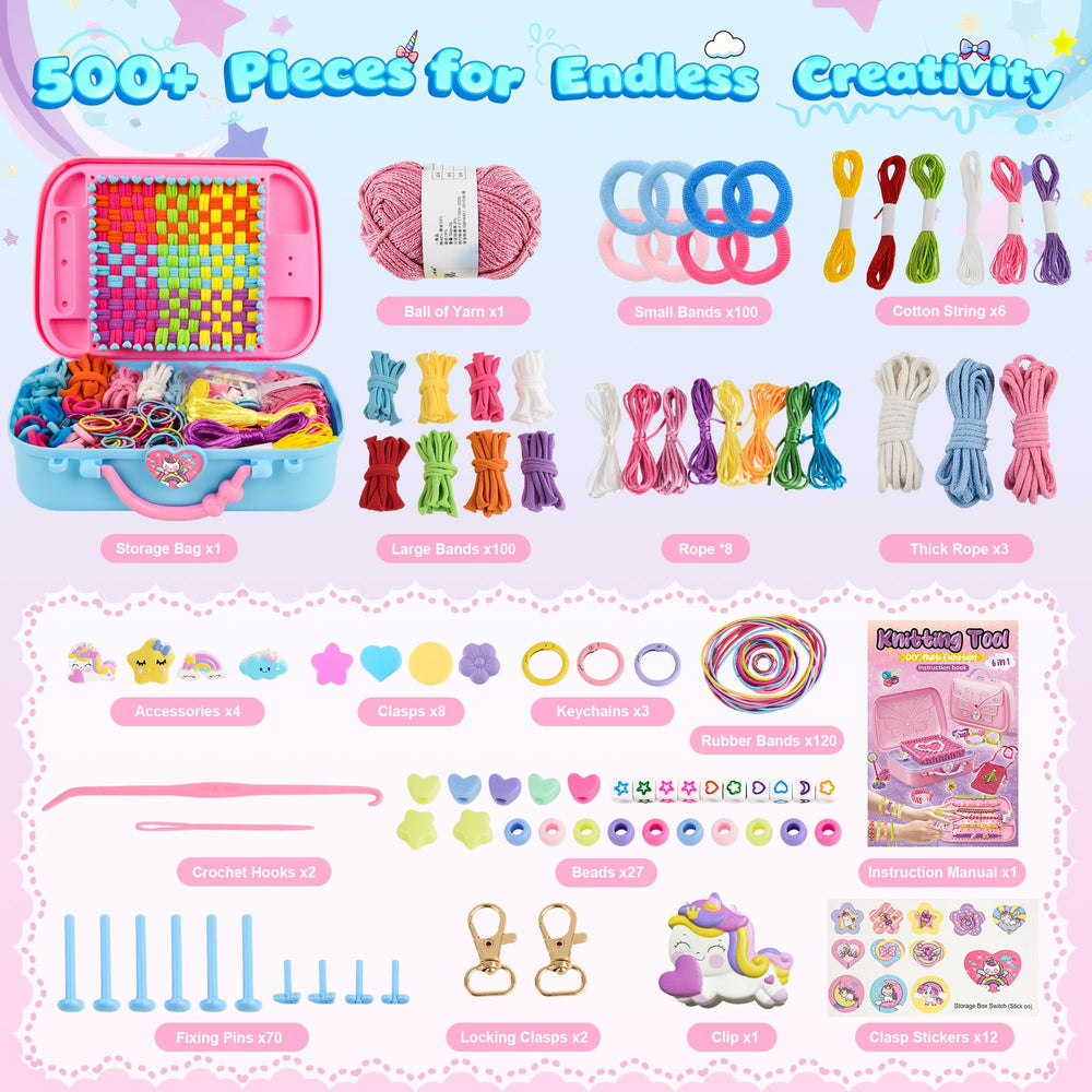Nicella bracelet-making kit in use by kids for colorful projects