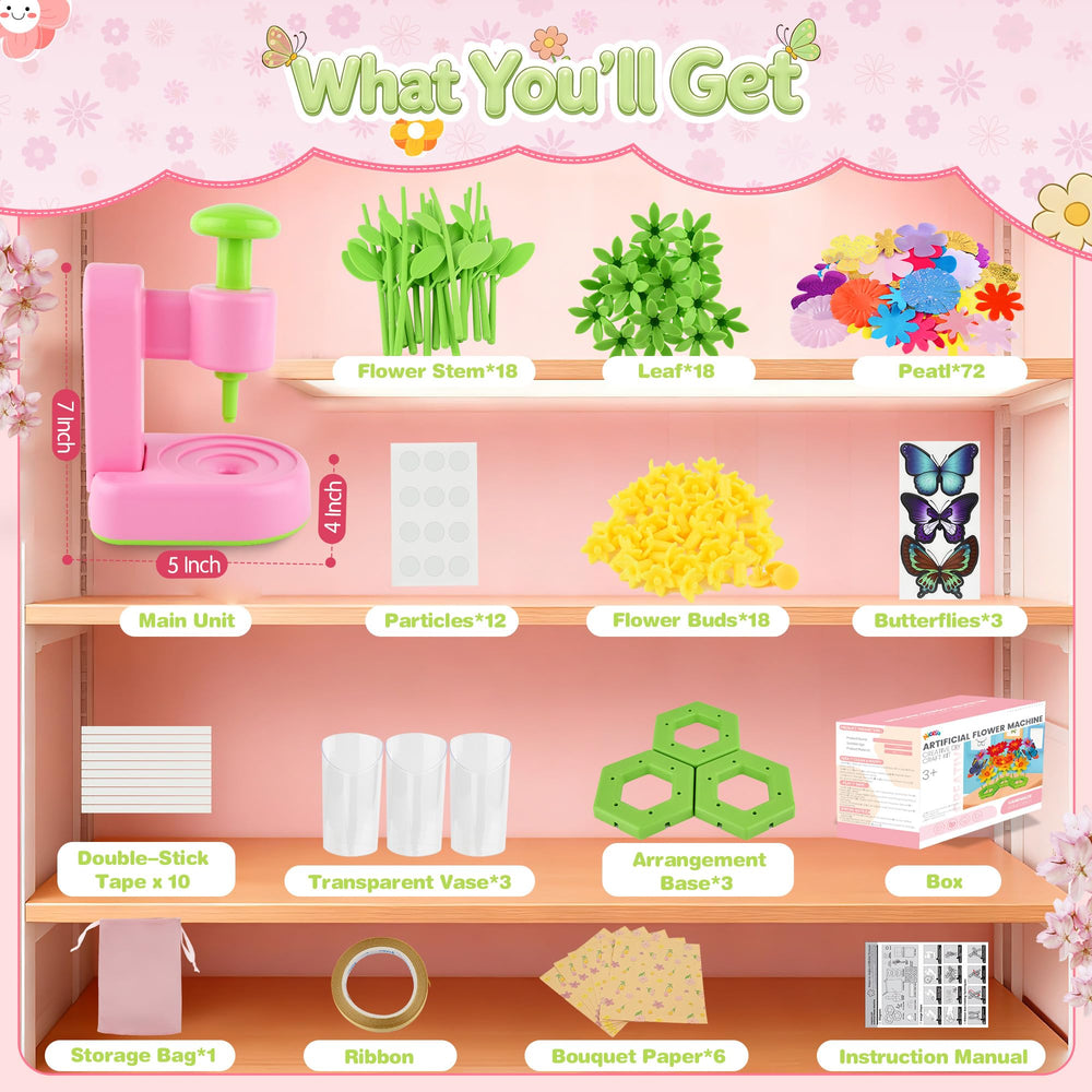 Nicella bouquet tools set enables easy assembly during kid-friendly crafting sessions.