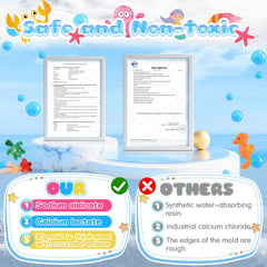 Nicella calcium lactate packets support safe setting for ready to use toys.