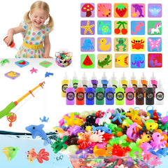 Nicella Magic Gel Water Elf Kit molds enable colorful toy creation for kids.