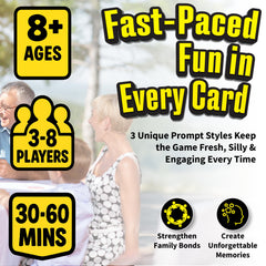 Niche Nation Games Family Guess Fest cards and prompts laid out for quick play.