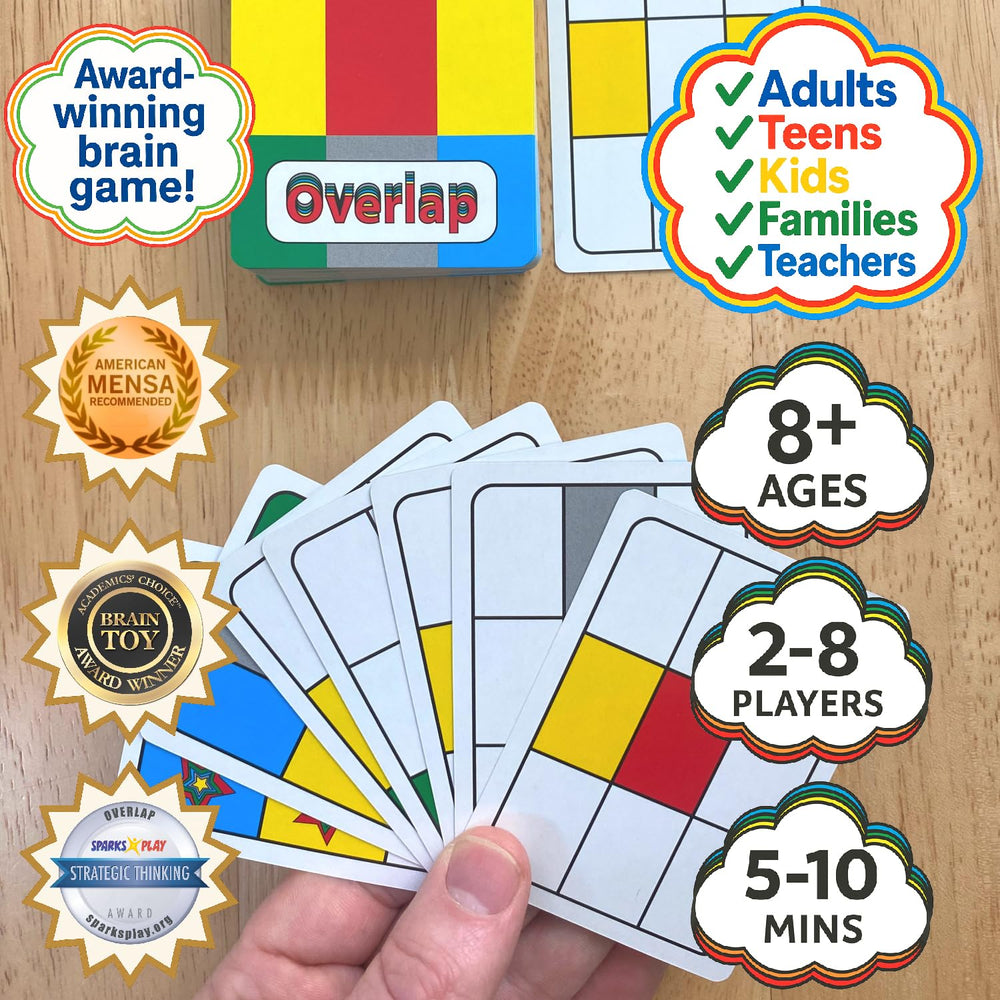 Overlap gameplay in action with four players enjoying a social game night.