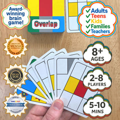 Overlap gameplay in action with four players enjoying a social game night.
