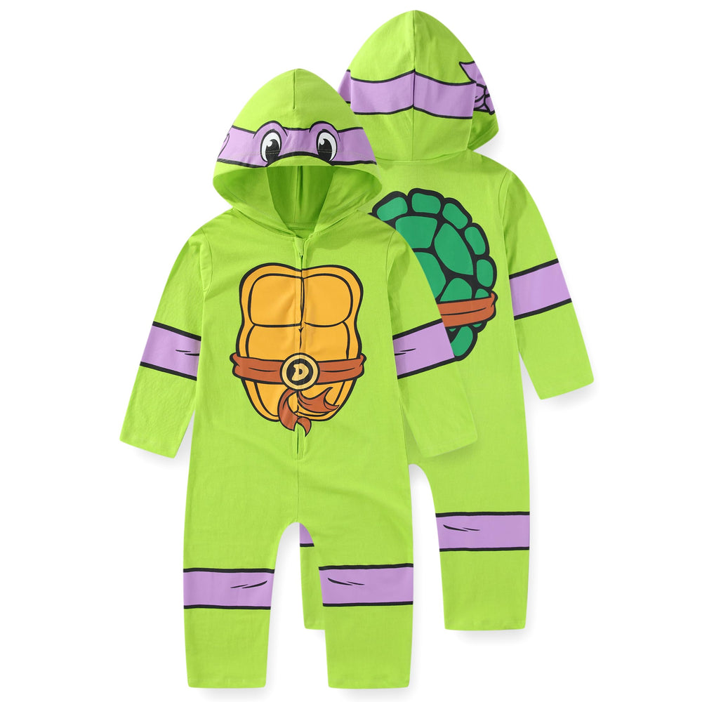 Nickelodeon Donatello hooded coverall front print for authentic TMNT cosplay.