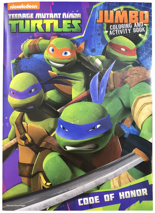 Nickelodeon TMNT jumbo coloring book cover with action scenes for creative play
