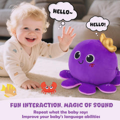 Nicknack octopus crinkly tentacles provide tactile exploration and cause-effect learning.
