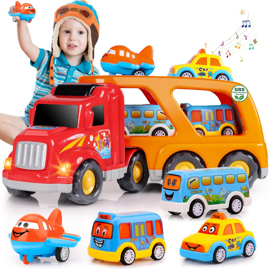 Nicmore Carrier Truck with vehicles for imaginative play and early motor skills.