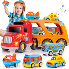 Nicmore Carrier Truck with vehicles for imaginative play and early motor skills.